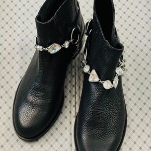 Sophia Webster Black Ankle Boots with Silver Embellishments